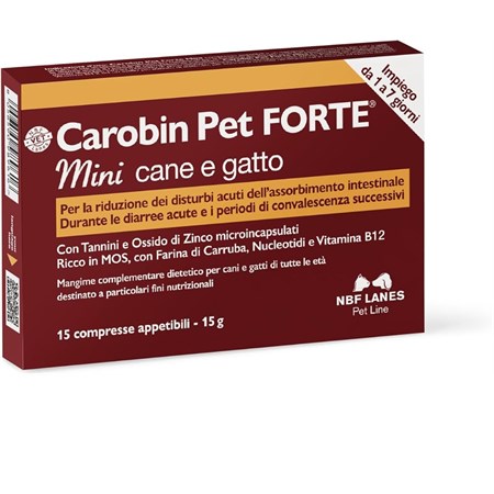 NBF Lanes Carobin Pet Forte MINI 15 Compresse Per Cani E Gatti in Cani