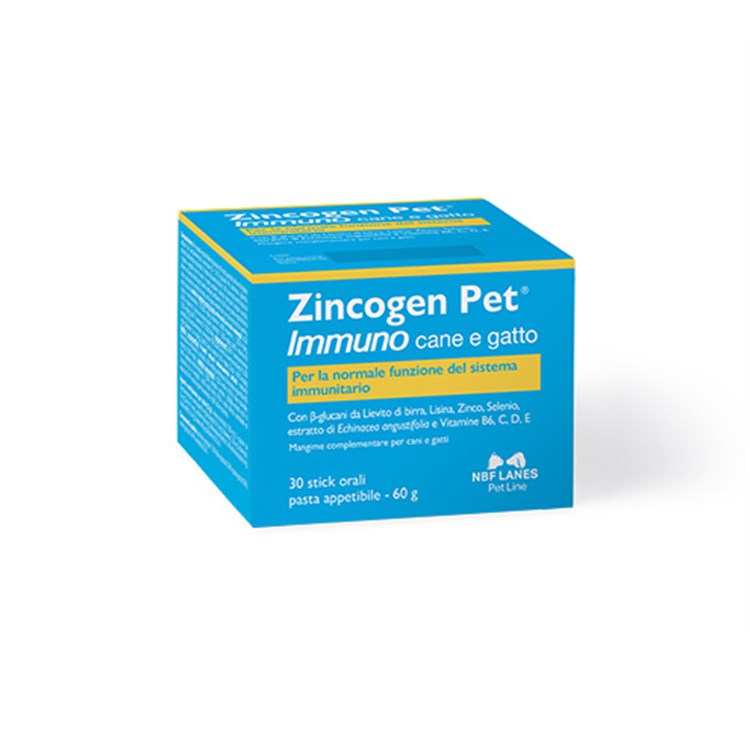 NBF Lanes Zincogen Immuno Pasta in 30 Stick Orali 60 gr Per Cani Gatti