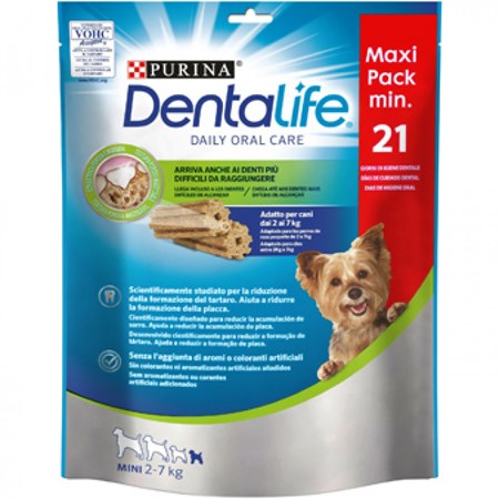 nestle purina snack dentalife mini 21 sticks 3 x 7 pz 207 gr per cani da 2 kg a 7 kg
