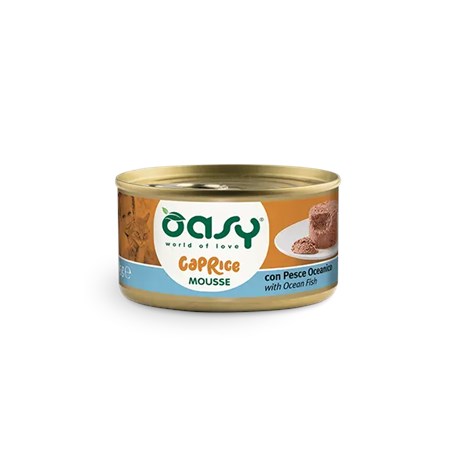 oasy caprice mousse con pesce oceanico 85 gr scatoletta per gatti