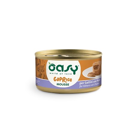 oasy caprice mousse kitten con pollo 85 gr scatoletta per gattini