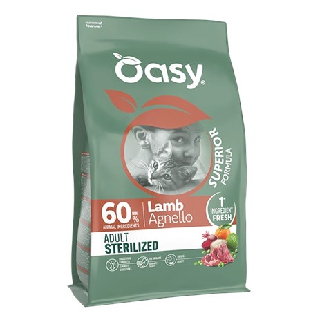 Oasy Cat Superior Formula Sterilized Agnello 6 Kg Per Gatti in Gatti