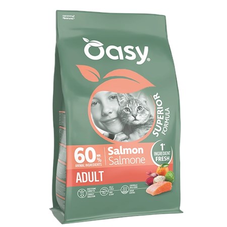 oasy cat adult salmone 7 5 kg per gatti