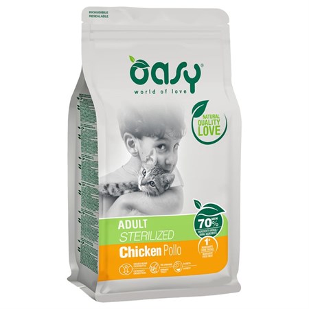 oasy cat adult sterilised pollo 1 5 kg per gatti