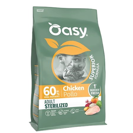 oasy cat adult sterilised pollo 7 5 kg per gatti