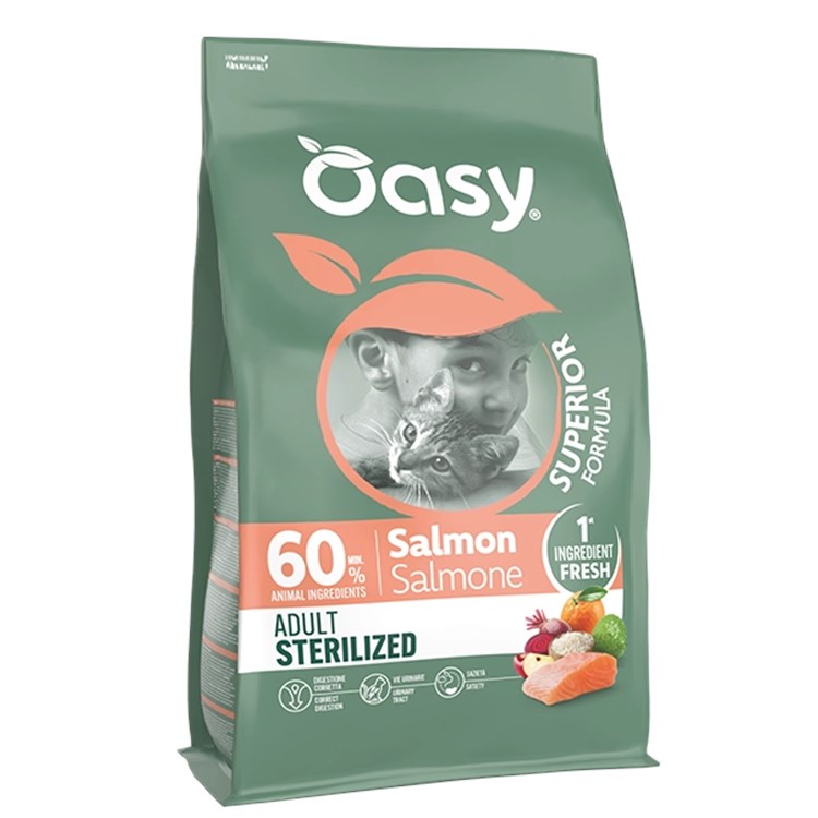 Oasy Cat Superior Formula Adult Sterilised Salmone 300 Gr Per Gatti