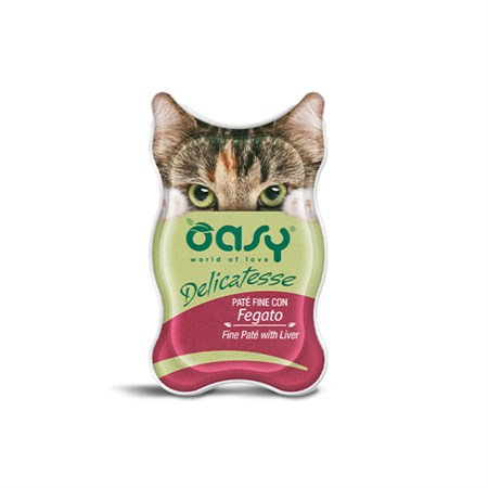 oasy cat delicatesse pate fine fegato 85 gr vaschetta umido per gatti