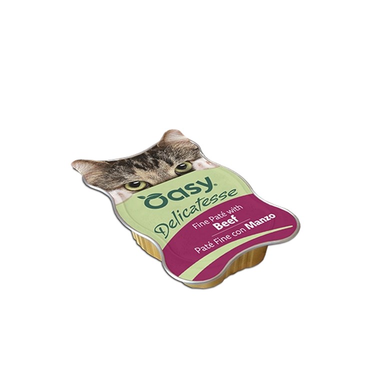 Oasy Cat Delicatesse Pate Fine Manzo 85 gr Vaschetta Umido Per Gatti