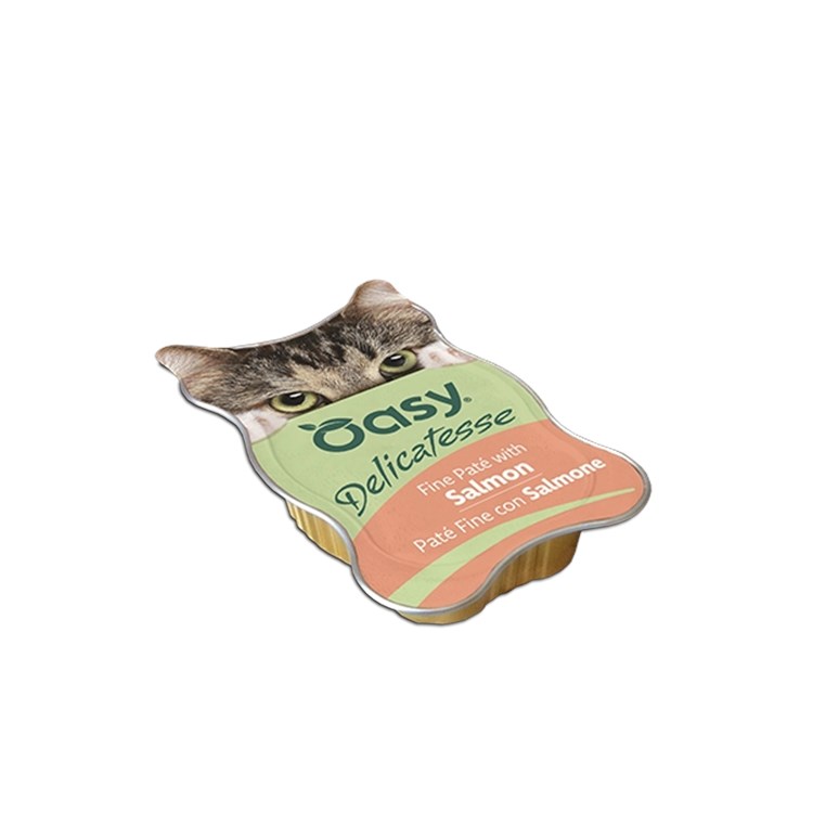 Oasy Cat Delicatesse Pate Fine Salmone 85 gr Vaschetta Umido Per Gatti