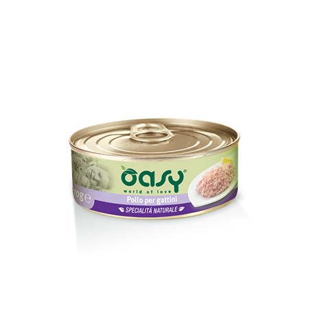 oasy cat kitten pollo lattina 150 gr umido per gattini