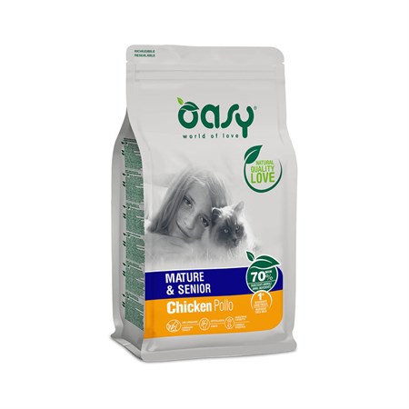 oasy cat mature senior pollo 1 5 kg per gatti