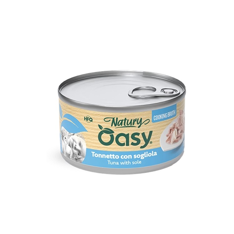 Oasy Cat Natury Cooking Broth Tonnetto Con Sogliola Lattina 85 gr Umido Per Gatti