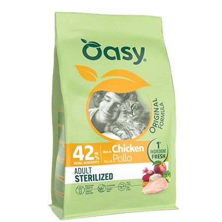 oasy cat original adult sterilised pollo 15 kg per gatti