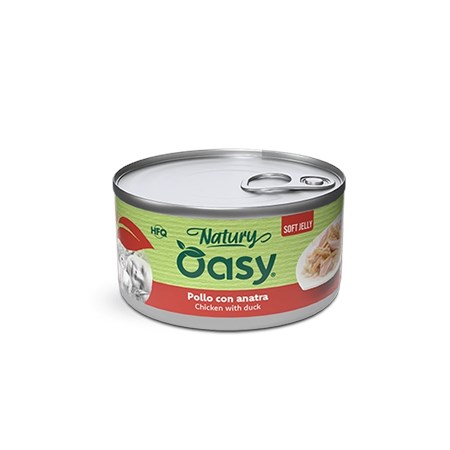 oasy cat pollo con anatra 150 gr lattina umido per gatti