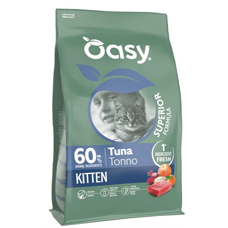 Oasy Cat Superior Formula Kitten Tonno 1,5 Kg Per Gattini
