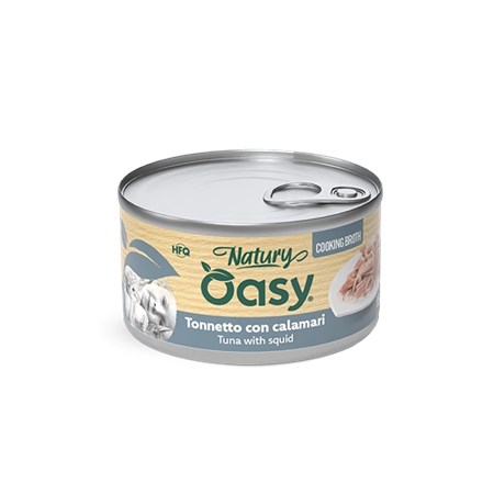 oasy cat tonno con calamari lattina 150 gr umido per gatti