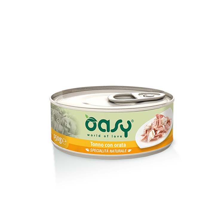 Oasy Cat Tonno Con Orata Lattina 70 gr Umido Per Gatti