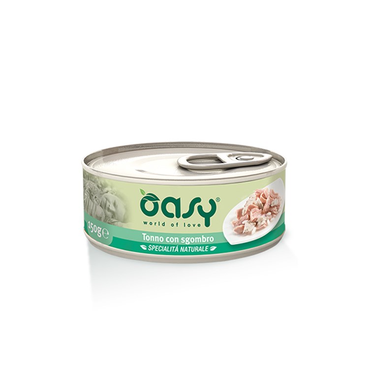 Oasy Cat Tonno Con Sgombro Lattina 70 gr Umido Per Gatti