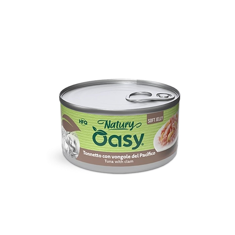Oasy Natury Cat Soft Jelly Tonnetto Con Vongole Del Pacifico 85 gr Lattina Umido Per Gatti