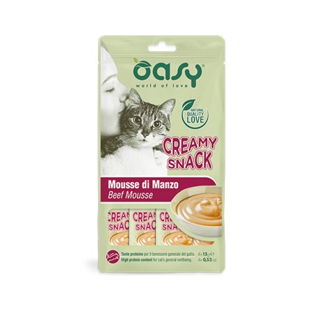 oasy creamy snack mousse di manzo gatti