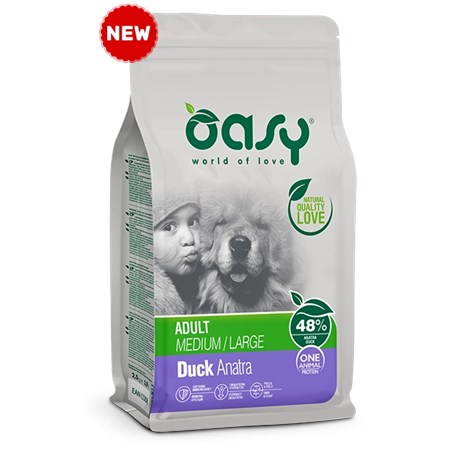 oasy dog adult all breed anatra 12 kg monoproteico per cani