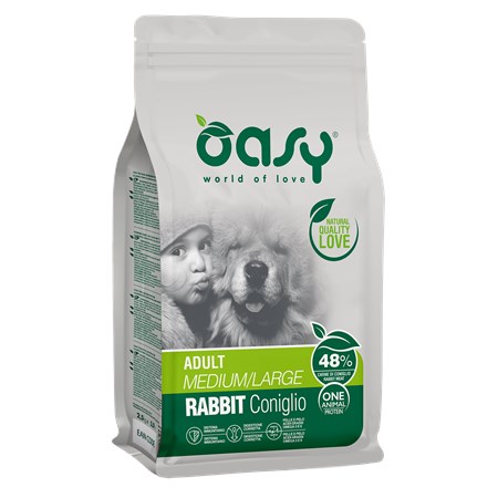 oasy dog adult all breed coniglio 12 kg monoproteico