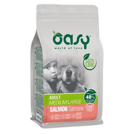 oasy dog adult all breed salmone 12 kg monoproteico