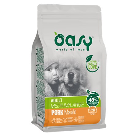 oasy dog adult medium large maiale 2 5 kg monoproteico
