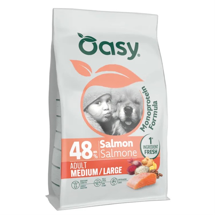 Oasy Dog Adult Medium Large Salmone 2 kg Monoproteico