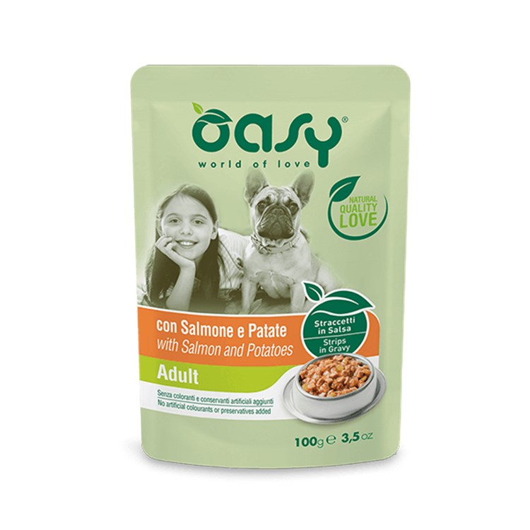 Oasy Dog Adult Salmone e Patate 100 gr Bustina Cane