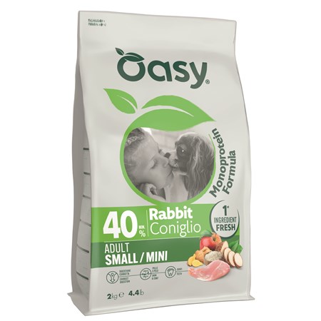 oasy dog adult small mini coniglio 2 5 kg crocchette monoproteiche cane
