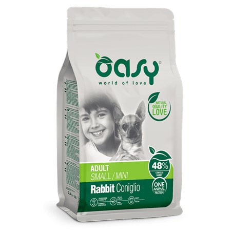 oasy dog adult small mini coniglio 2 5 kg crocchette monoproteiche cane