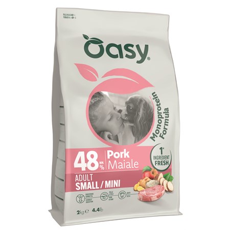oasy dog adult small mini maiale 800 gr crocchette monoproteiche cane