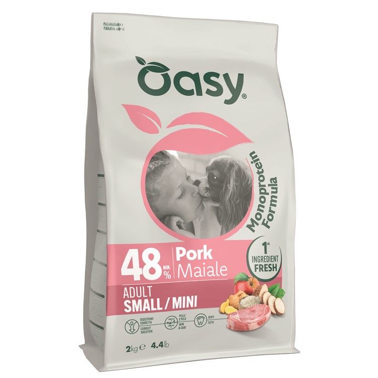 Oasy Dog Adult Small Mini Maiale 800 gr Crocchette Monoproteiche Cane