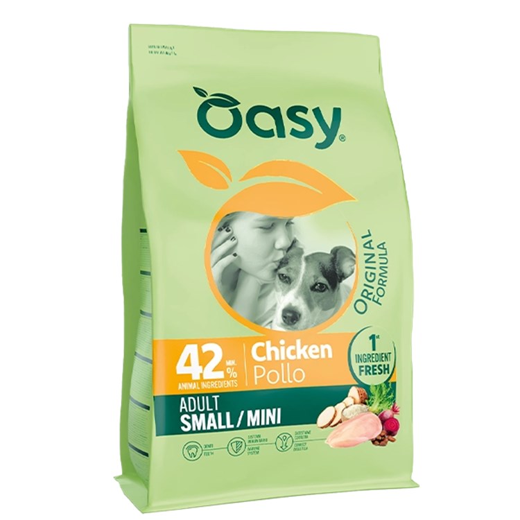Oasy Dog Original Adult Small Mini Pollo 800g Crocchette Per Cani