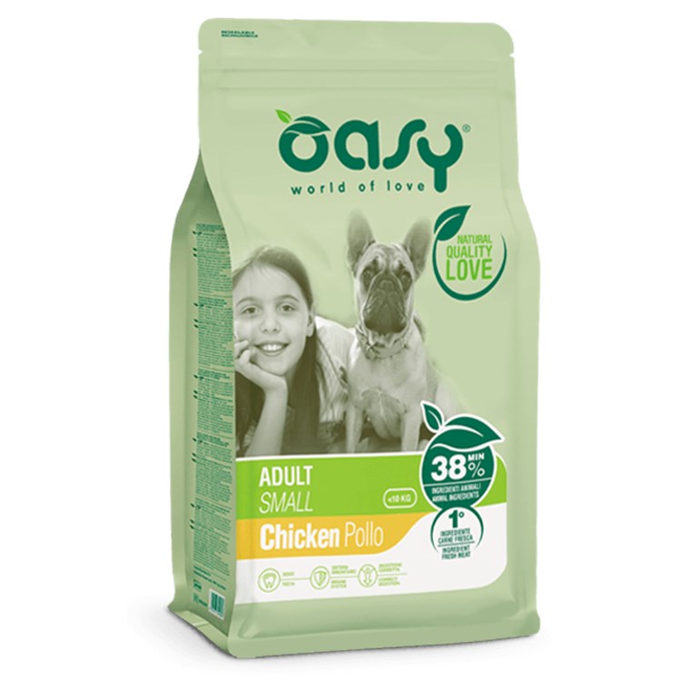 Oasy Dog Adult Small Mini Pollo 3 kg Crocchette Per Cani