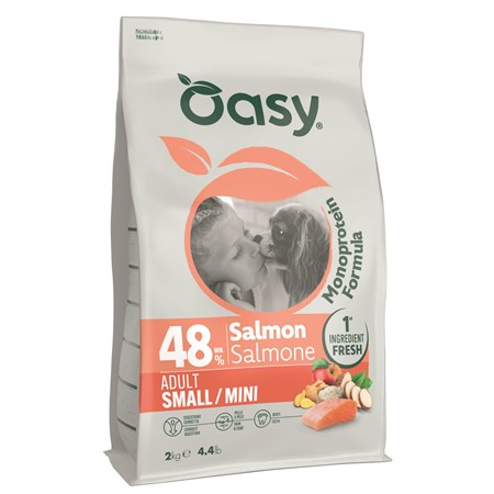 oasy dog adult small mini salmone 800 gr crocchette monoproteiche cane