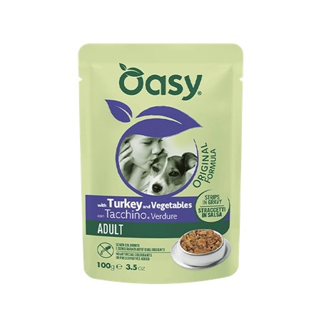 oasy dog adult tacchino e verdure 100 gr bustina cane