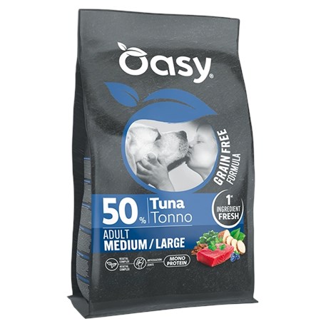 oasy dog grain free adult medium large pesce 12 kg