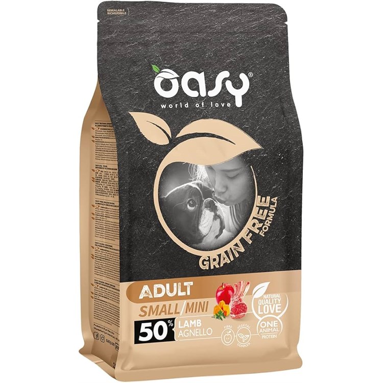 Oasy Dog Grain Free Adult Small Mini Agnello 2,5 kg Crocchette Per Cani