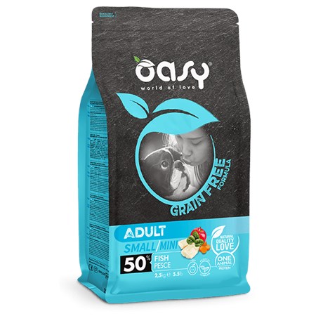 oasy dog grain free adult small mini pesce 2 5 kg crocchette per cani