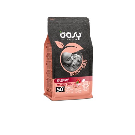 oasy dog grain free puppy medium large tacchino 2 5 kg per cani