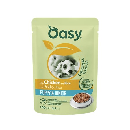 oasy dog junior pollo e riso 100 gr bustina cane cuccioli