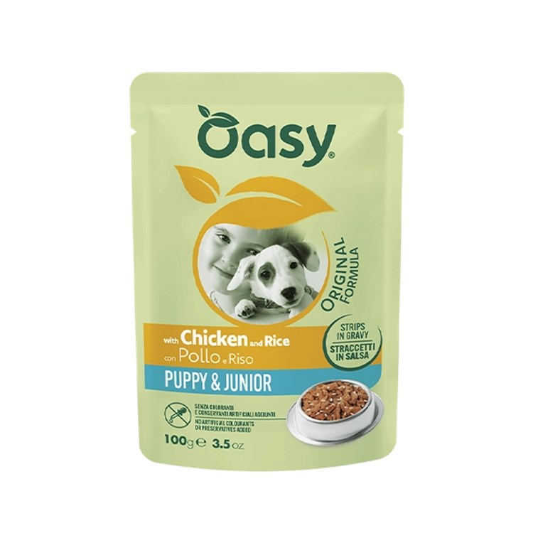 Oasy Dog Puppy Junior Pollo e Riso 100 gr Bustina Cane Cuccioli