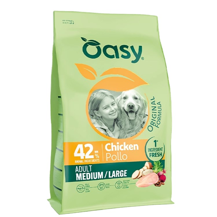 Oasy Dog Original Formula Medium Large Adult Pollo 2 kg Per Cani