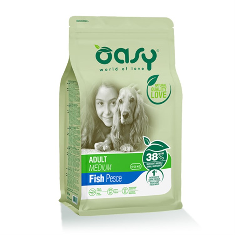 Oasy Dog Medium Adult Pesce 12 kg NOVITA