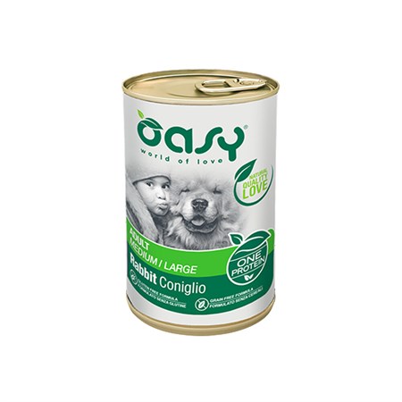 oasy dog one protein coniglio 400 gr umido per cani