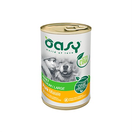 oasy dog one protein maiale 400 gr umido per cani