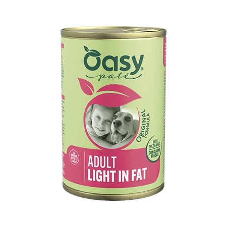 oasy dog pate light in fat 400 gr umido per cani