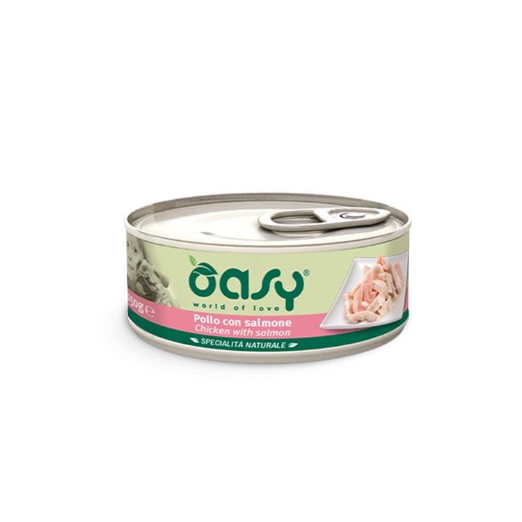 Oasy Dog Pollo con Salmone Lattina 150 gr Umido Per Cani